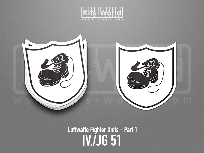 Kitsworld SAV Sticker - Luftwaffe Fighter Units - IV./JG 51 W:88mm x H:100mm 